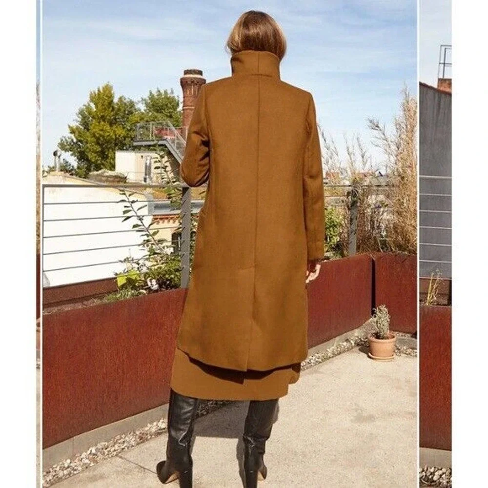 *Flawed Aritzia Wilfred The Cocoon Long Coat Wool Cashmere Camel Size XXS H14288 - Picture 12 of 15